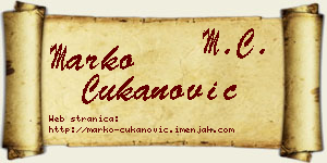 Marko Čukanović vizit kartica